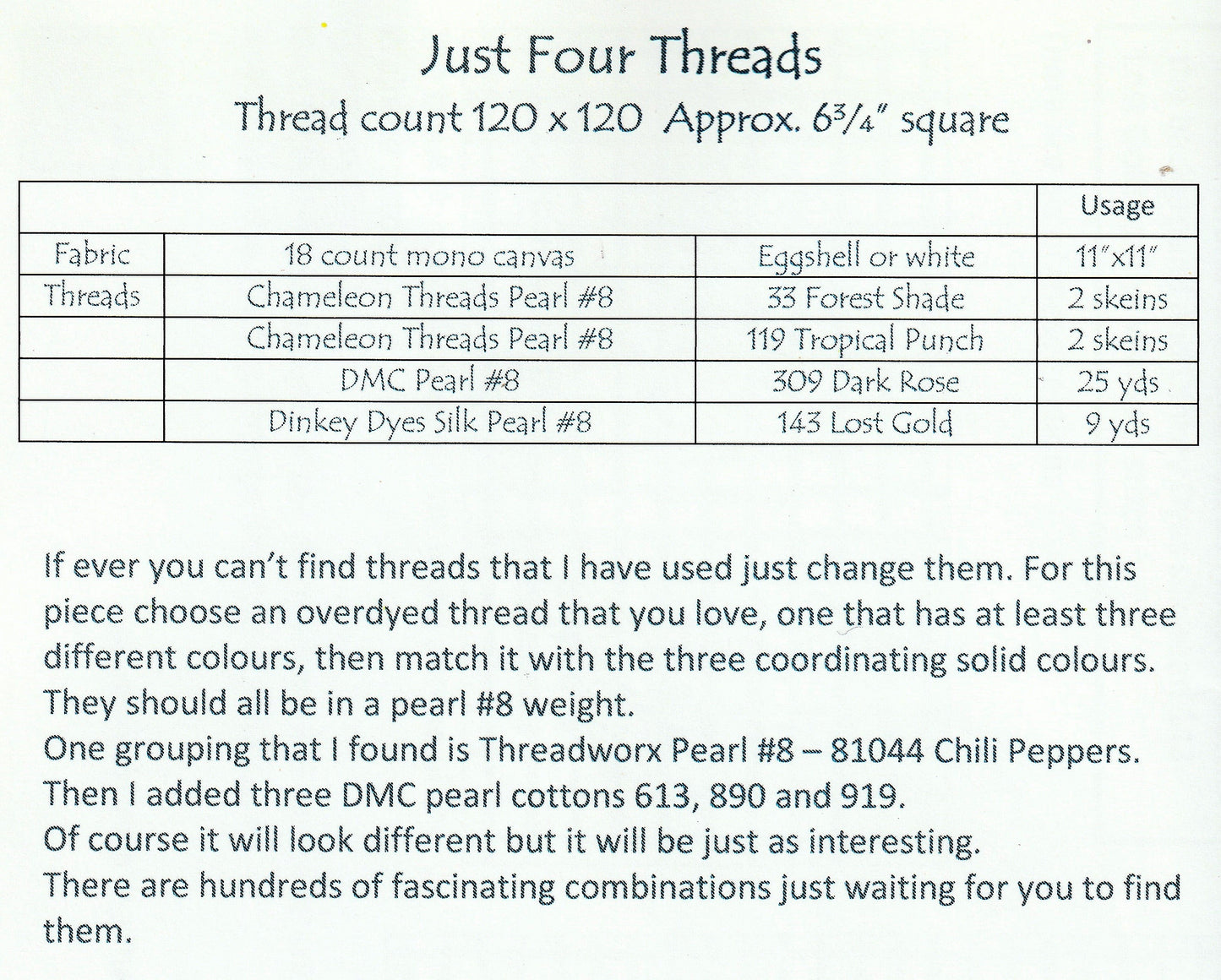 112 Just Four Threads (old pattern format)